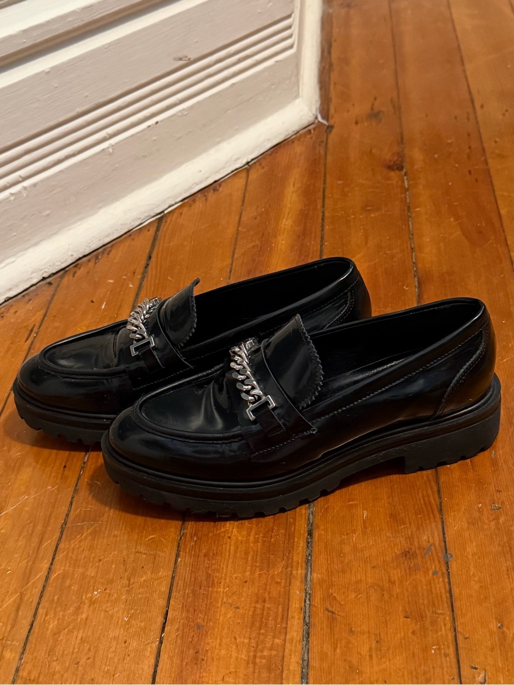 Genuine Leather Black Loafers